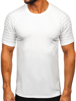 T-shirt senza stampa da uomo bianca Bolf 8T88
