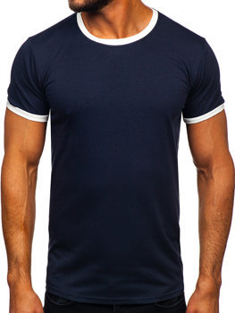 T-shirt senza stampa da uomo blu Bolf 8T83
