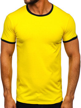 T-shirt senza stampa da uomo gialla Bolf 8T83