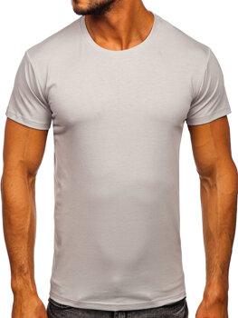 T-shirt senza stampa da uomo grigio chiaro Bolf 2005