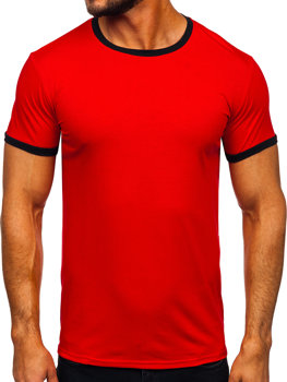T-shirt senza stampa da uomo rossa Bolf 8T83