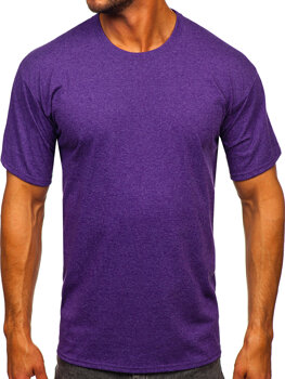 T-shirt senza stampa da uomo viola Bolf B10