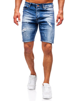Uomo Pantaloncini in jeans Blu scuro Bolf 0583