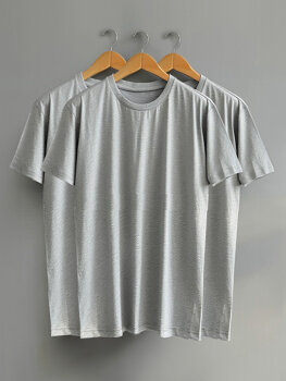 Uomo T-shirt basic Grigio Bolf SD211-3P 3PACK