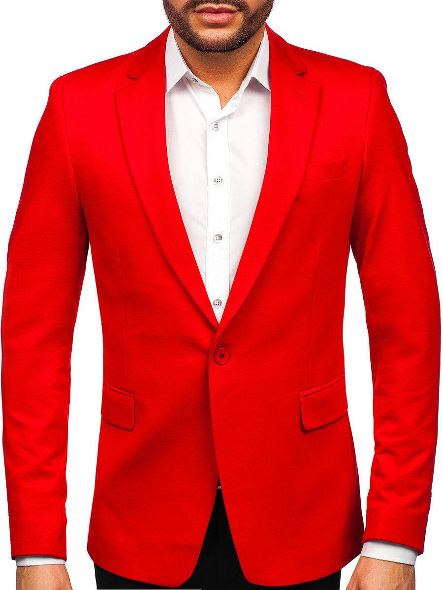 Giacca d'abito da uomo rosso Bolf 1652A