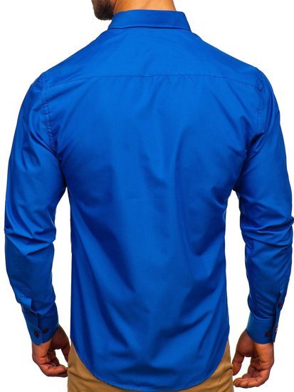 Camicia a manica lunga da uomo azzurra Bolf 20710