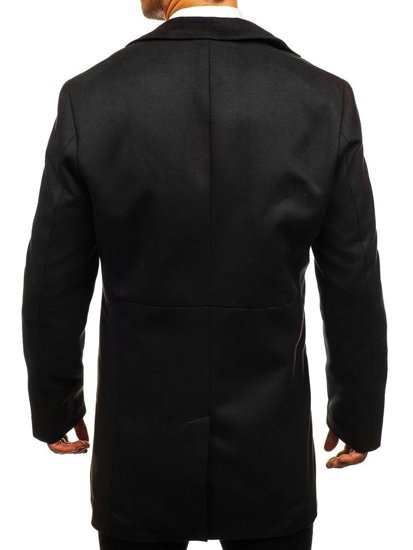 Cappotto classico invernale monopetto da uomo nero Bolf 5438