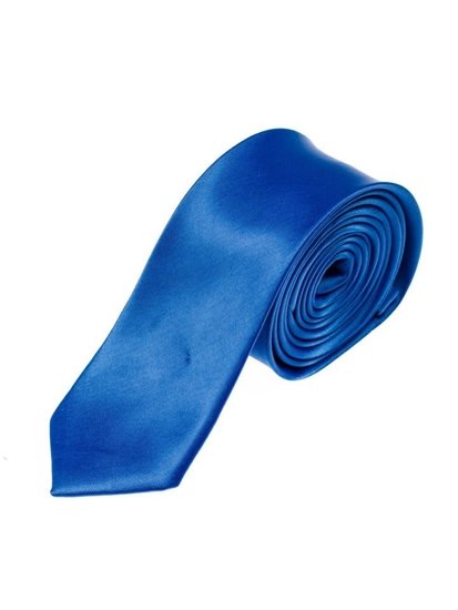 Elegante cravatta stretta da uomo azzurra Bolf K001