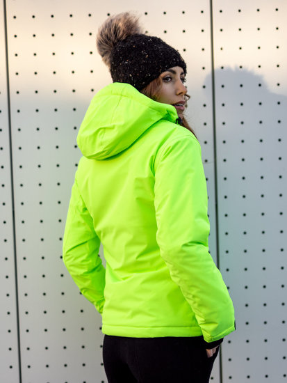 Giubbotto invernale sportivo da donna verde-fluorescente Bolf HH012