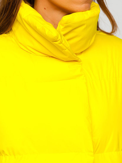 Giubbotto invernale trapuntato senza cappuccio da donna giallo Bolf 23062