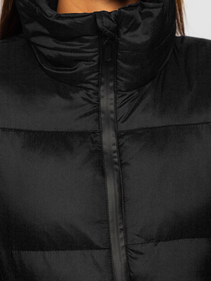Giubbotto invernale trapuntato senza cappuccio da donna nero Bolf 23059