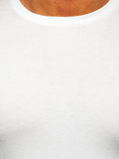 Maglione basic da uomo bianco Bolf YY01