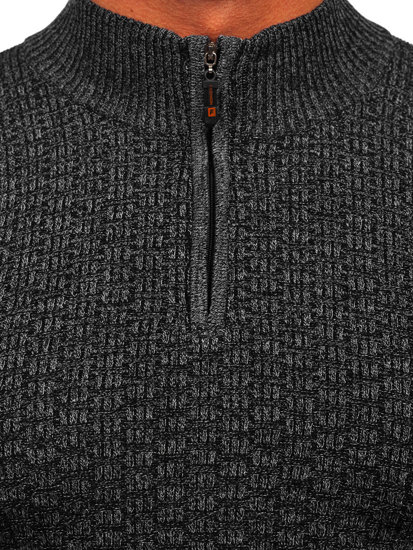 Maglione con collo alto da uomo nero Bolf S8206