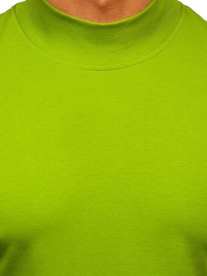 Maglione tipo lupetto senza stampa da uomo verde chiaro Bolf 145348