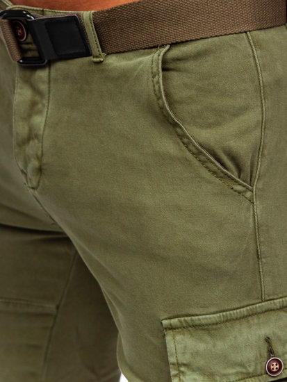 Pantaloncini cargo con cintura da uomo khaki Bolf MP0109MV
