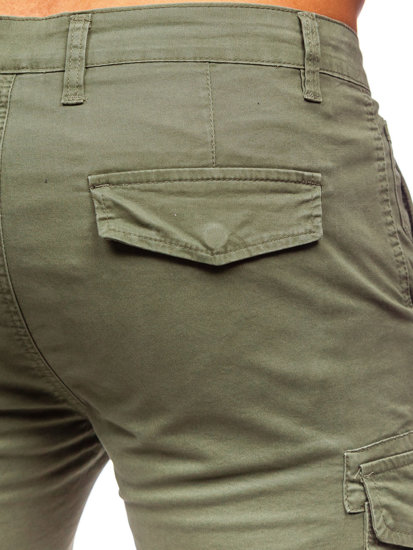 Pantaloncini corti cargo mimetici da uomo verdi Bolf DF3053