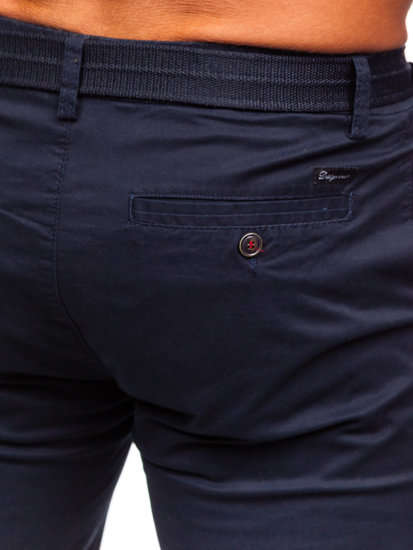 Pantaloncini corti con cintura da uomo blu Bolf XX160085