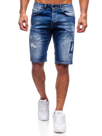 Pantaloncini corti di jeans da uomo blu Bolf 3007