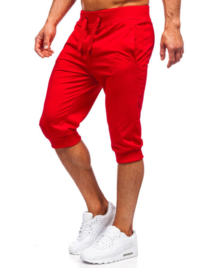 Pantaloncini corti di tuta tipo baggy da uomo rossi Bolf K10002