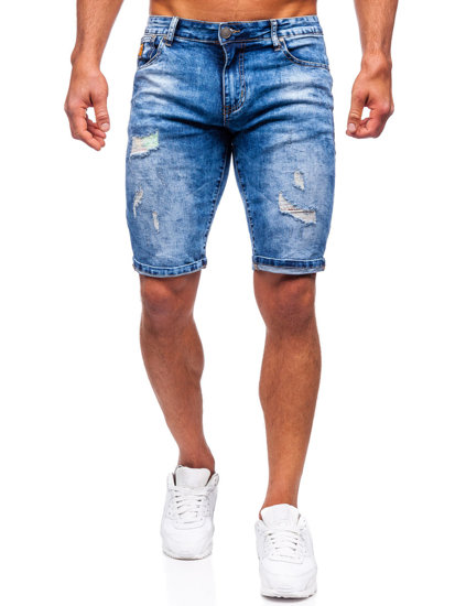 Pantaloncini corti in jeans da uomo azzurri Bolf TF185