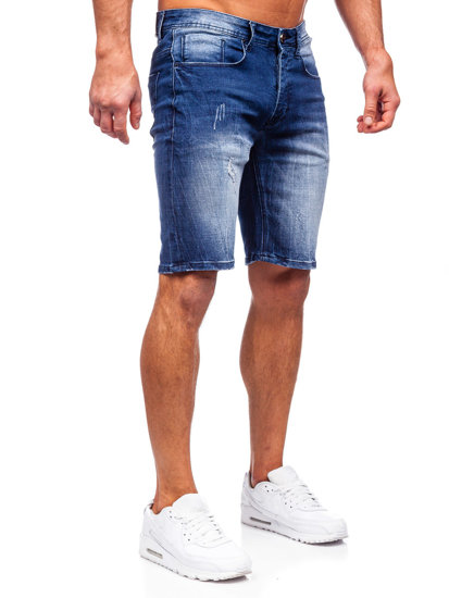 Pantaloncini corti in jeans da uomo blu Bolf MP0044B