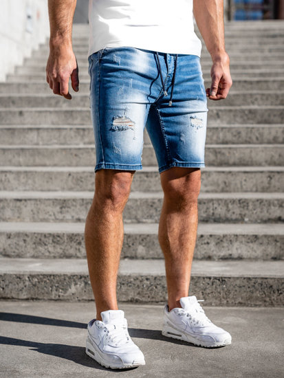 Pantaloncini corti in jeans da uomo celesti Bolf MP0036BC1
