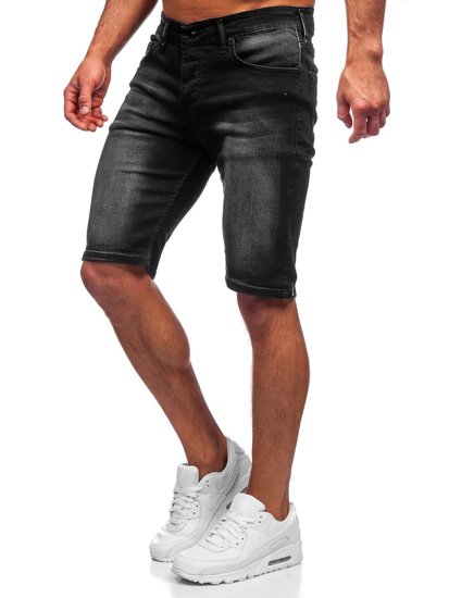 Pantaloncini corti in jeans da uomo neri Bolf 3036