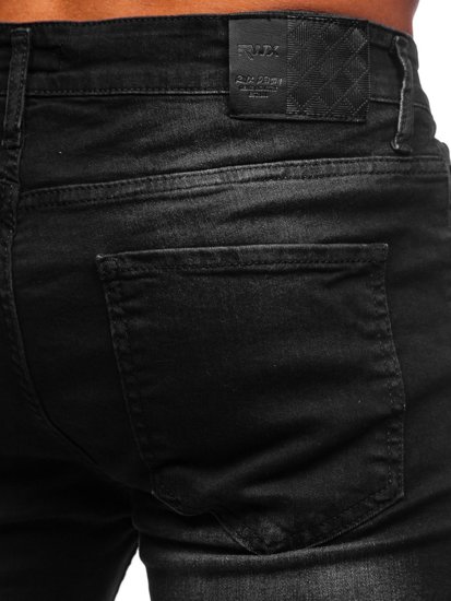 Pantaloncini corti in jeans da uomo neri Bolf 3036