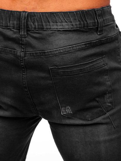 Pantaloncini corti in jeans da uomo neri Bolf MP0041N