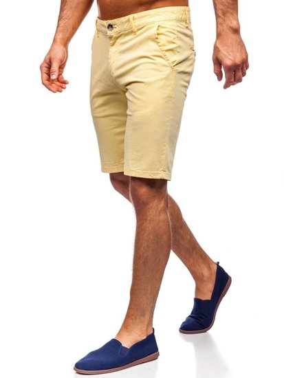 Pantaloncini da uomo giallo chiari Bolf 1142
