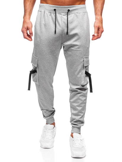 Pantaloni cargo di tuta tipo jogger da uomo grigi Bolf 8K1118