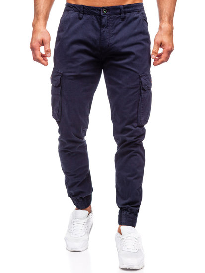 Pantaloni cargo jogger in jeans da uomo blu Bolf ZK7813