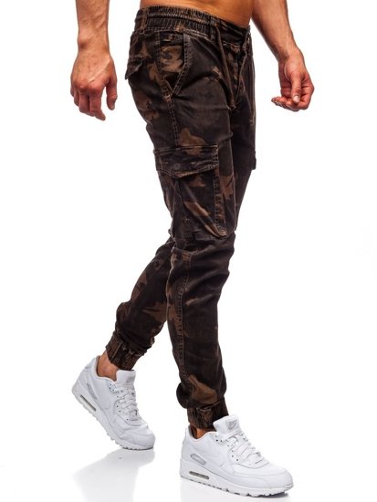 Pantaloni cargo tipo jogger da uomo marroni Bolf CT6016