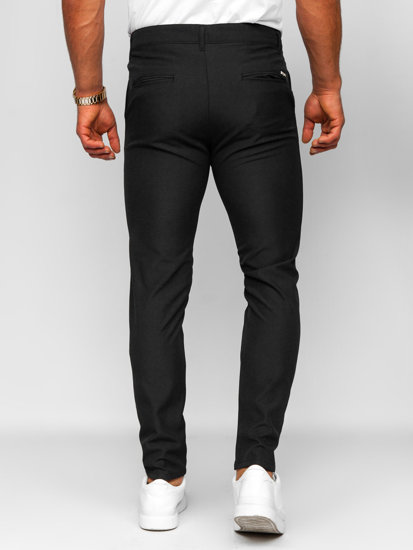 Pantaloni chino in tessuto da uomo neri Bolf 0031