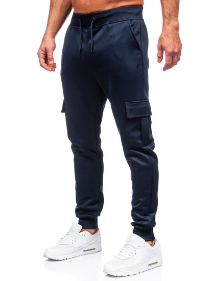 Pantaloni da tuta jogger cargo da uomo blu Bolf 8K1130