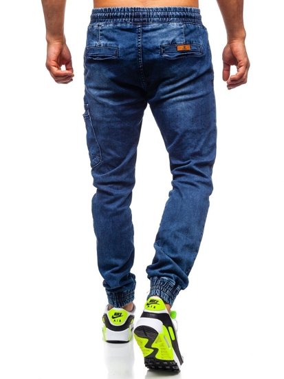 Pantaloni di jeans tipo jogger da uomo blu Bolf  KA687-1