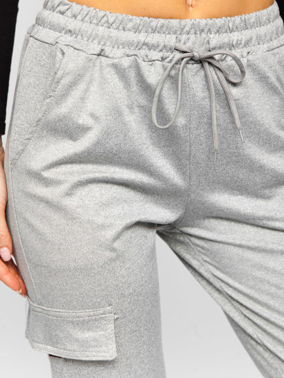 Pantaloni di tuta tipo cargo da donna grigi Bolf HW2516C