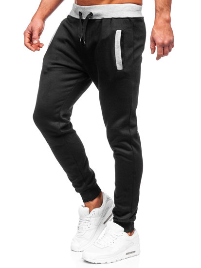 Pantaloni di tuta tipo jogger da uomo neri Bolf AK13