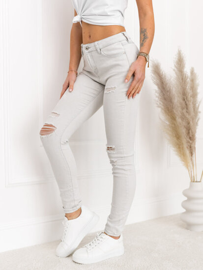 Pantaloni in jeans da donna grigio chiari Bolf WL2119