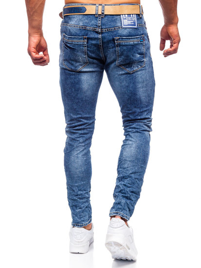 Pantaloni in jeans skinny fit con cintura da uomo blu Bolf R85082S0