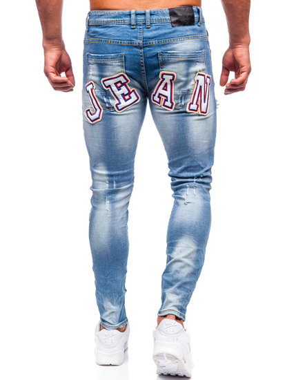 Pantaloni in jeans skinny fit da uomo blu Bolf E7869B