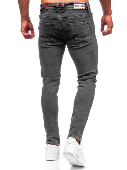 Pantaloni in jeans skinny fit da uomo neri Bolf KX565-1