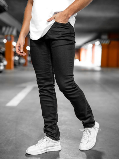 Pantaloni in jeans slim fit da uomo neri Bolf 6525S