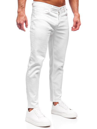 Pantaloni in tessuto da uomo bianchi Bolf GT-S
