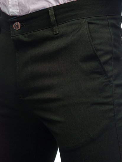 Pantaloni in tessuto tipo chino da uomo verdi Bolf 0015