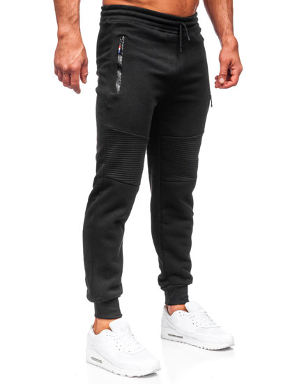 Pantaloni jogger di tuta da uomo neri Bolf YK182