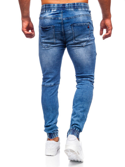 Pantaloni jogger in jeans da uomo blu Bolf 51011S0