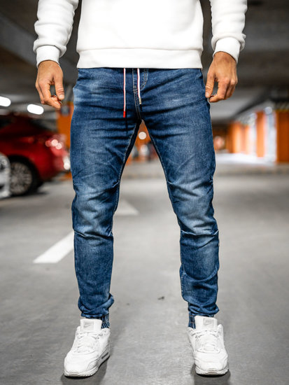 Pantaloni jogger in jeans da uomo blu Bolf R51100W1