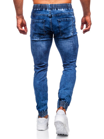 Pantaloni jogger in jeans da uomo blu Bolf TF228