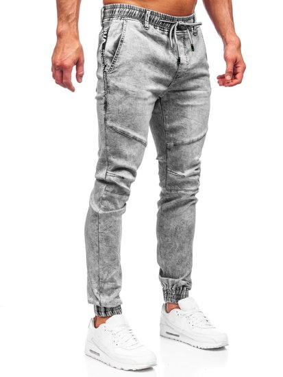 Pantaloni jogger in jeans da uomo grigi Bolf T362
